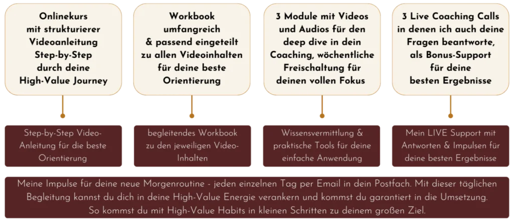 Aufbau Inhalte und Umfang Onlinekurs Coaching Calls