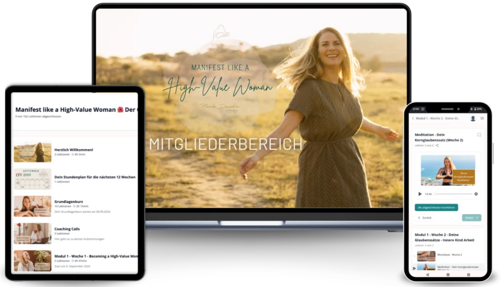 Vorschau Onlinekurs Einblick Mitgliederbereich